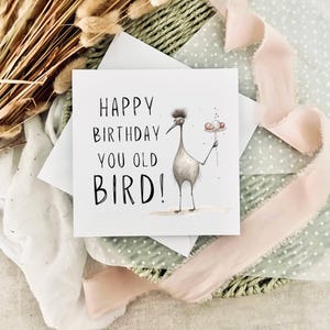 Alter Vogel Geburtstagskarte | Lustige Geburtstags-Wünsche für Freund, Geschenk für sie, angepasste Scherzkarte für Ihn, Arbeitskollegen gute Laune