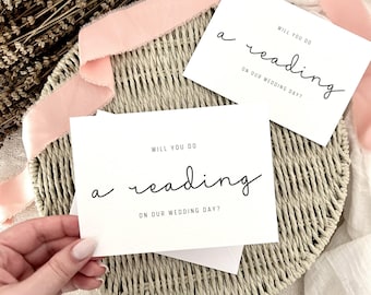 Will You Do a Reading | Wedding Day Proposal Postcard, Letterbox Gift for Him, Personalised Card for her, Thank you for Someone Special