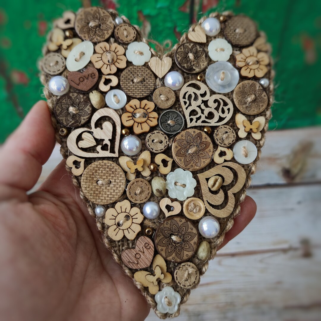 Personalised Hanging Heart Ornament Unique Rustic Heart Ornament ...