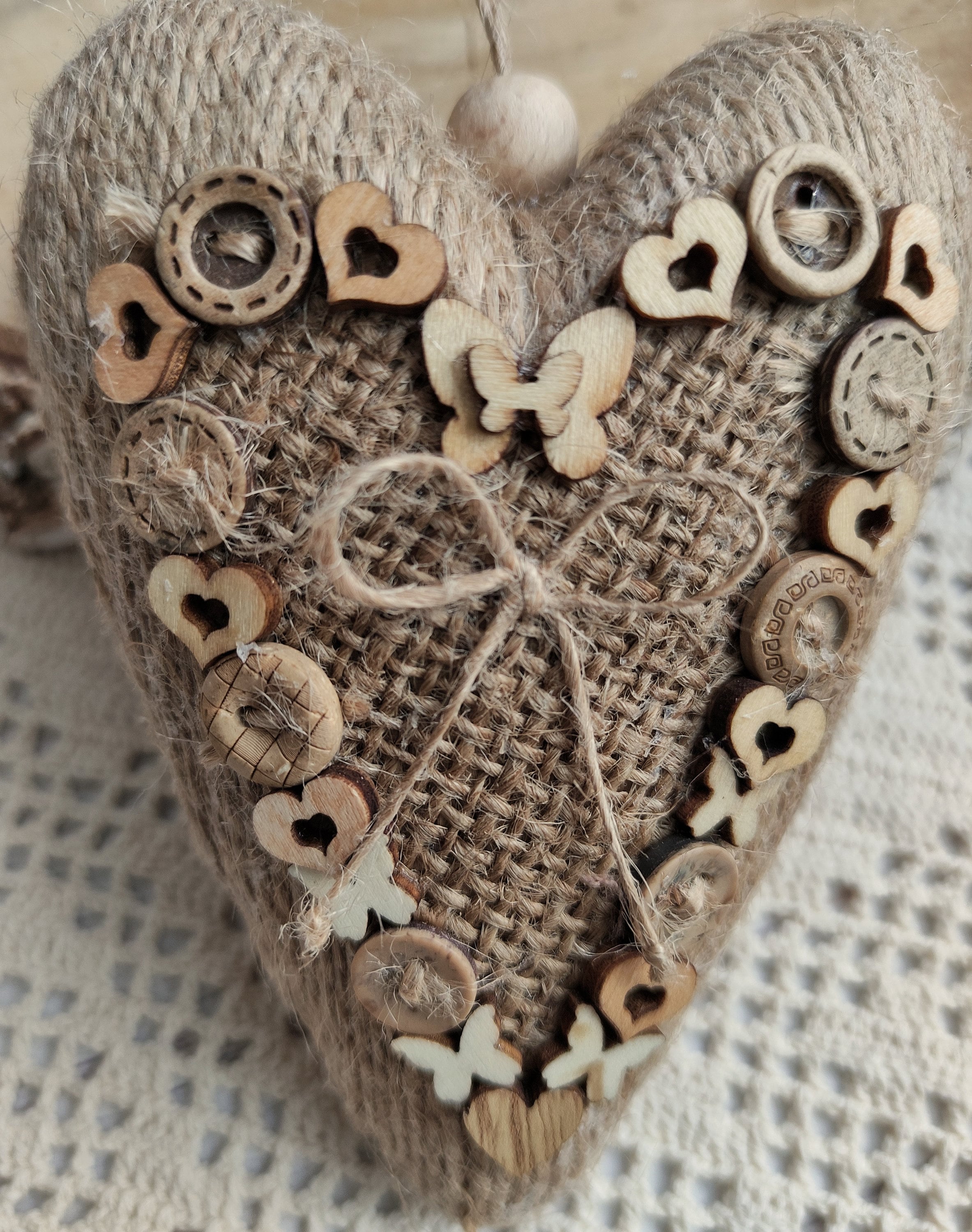 Rustic Jute Wrapped Heart Unique Gift for Any Occasion Farmhouse Decor ...