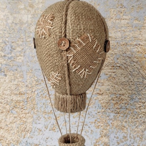 decorative hot air balloon rustic farmhouse hanging decor burlap country cottagecore decoration unique gift for him gift for best friend