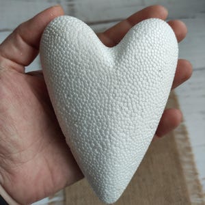 styrofoam heart for crafting, decoration, creating, for weddings, for valentines christmas holiday ornaments in sets of 3, 5, 10