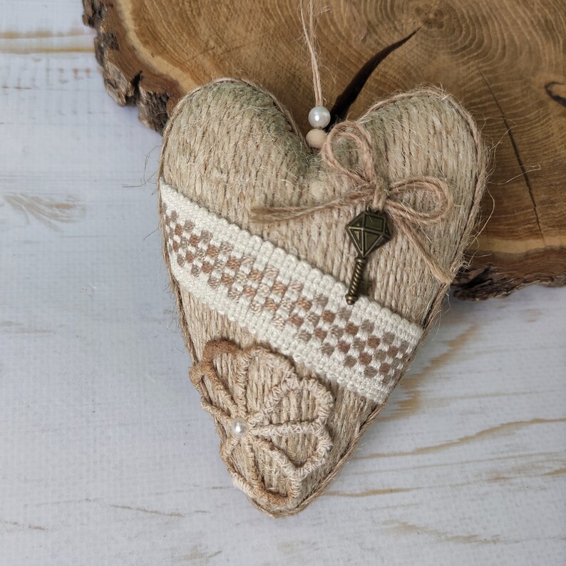 Rustic Hanging Heart Ornament Farmhouse Hanging Wall Decor Primitive ...