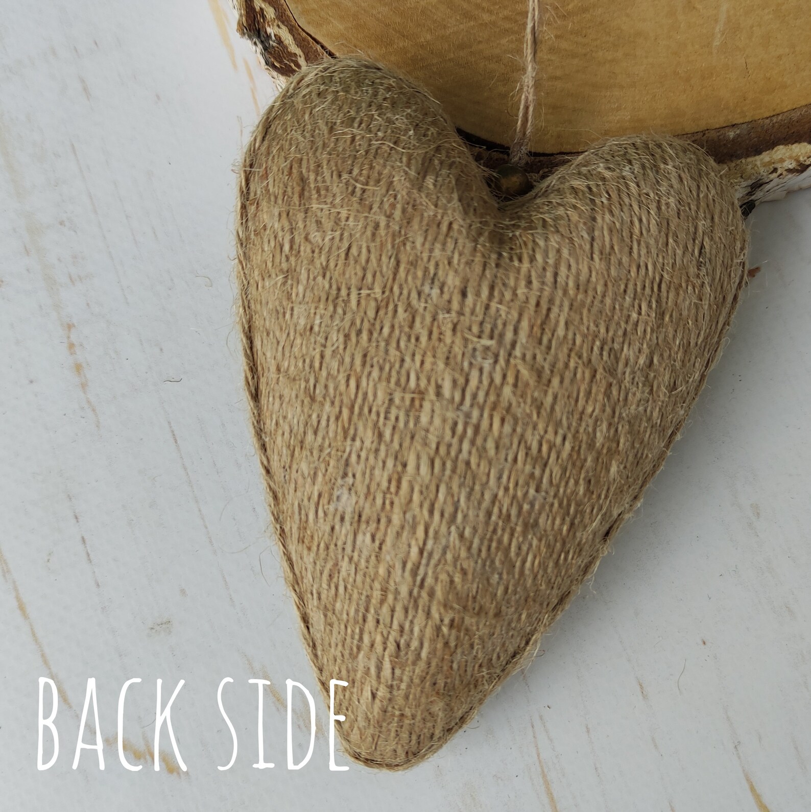 Hanging Heart Ornament Rustic Burlap Hanging Heart Primitive Farmhouse ...