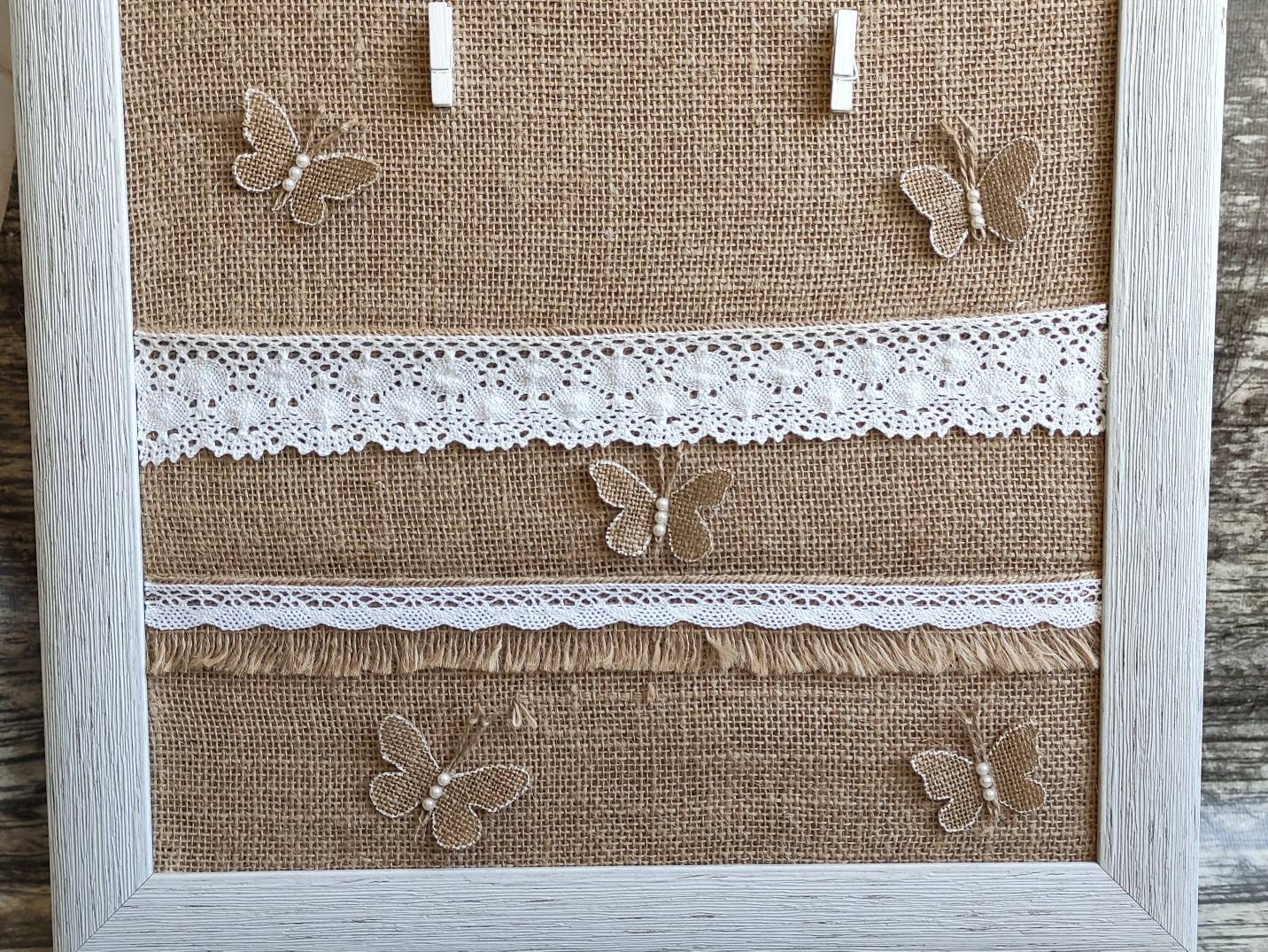 White Framed Burlap Board, Framed Memo Board, Burlap Wall Decor, Home