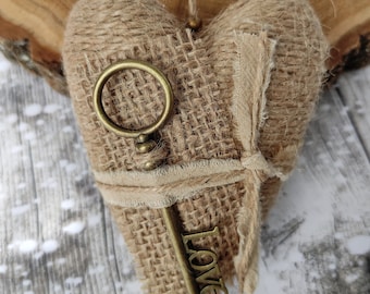 hanging jute wrapped heart ornament valentine day heart rustic hanging heart ornament farmhouse home decor eco-friendly gift primitive heart