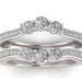 Three Stone Enhancer Wedding Ring Band, Round Moissanite Enhancer Guard ...