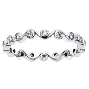 Diamond Bezel Set Eternity Ring, 14k Gold Diamond Eternity Band, Full Eternity Wedding Band, Matching Band, Anniversary Gift for Her