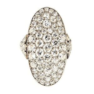 Oval Shape Cluster Ring, Bella Round Cut CZ & Moissanite Diamond Party Wear Ring, Micro Pave Set Ring, Hand Engraving Ring, Cocktail Ring