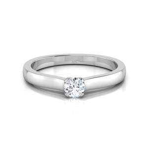 Solitaire Lab Grown Wedding Ring, 0.30 Ct Round Cut Lab Diamond Ring, IGI Certified EF\VS1 Round Lab Grown Diamond Ring, 14K Solid Gold Ring