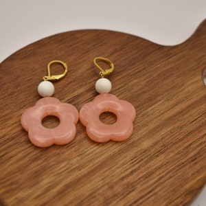 Pink Flower Earrings