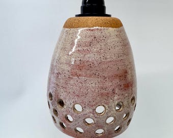 Pink and Cream Handmade Ceramic Pendant Light