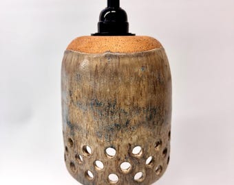Green and Blue Handmade Ceramic Pendant Light