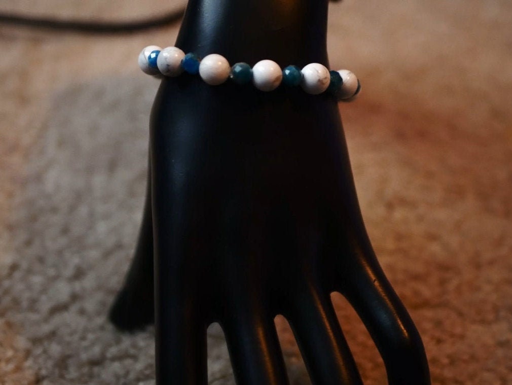 Weißes und blaues Kristall Armband | Etsy