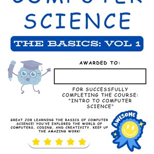 Intro to Computer Science Vol 1 Workbook for Kids | Printable Digital ...