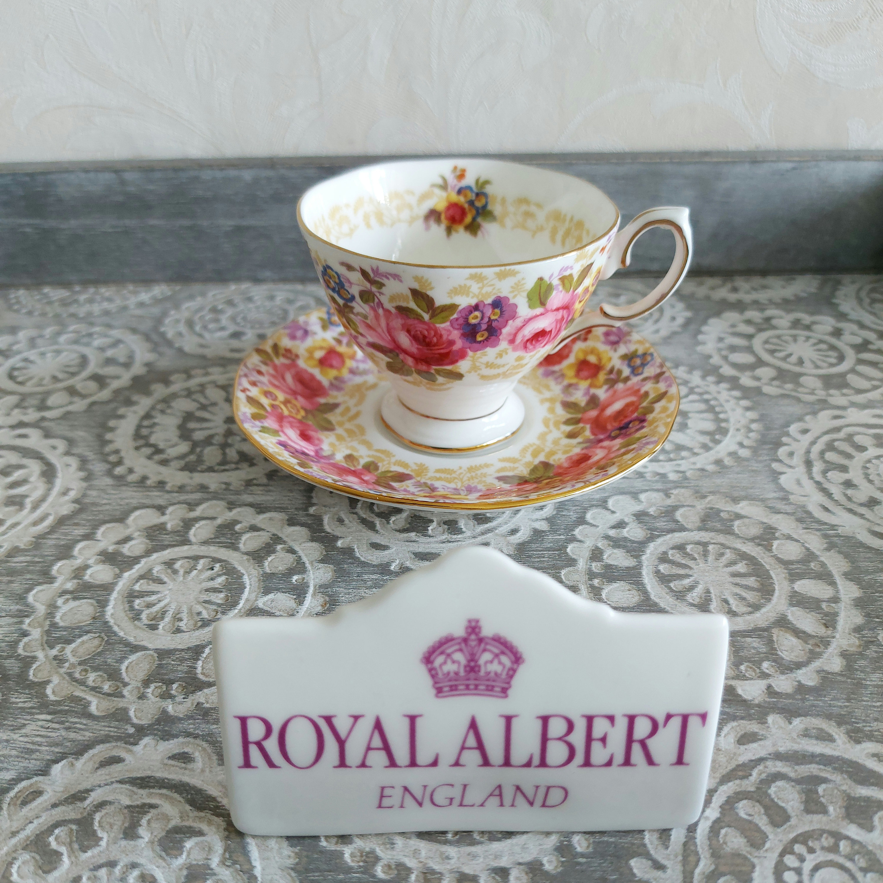   Lady Carlyle tea “set” Ladies Cup and Saucer Royal Albert Bone China Serena Vintage 1950s