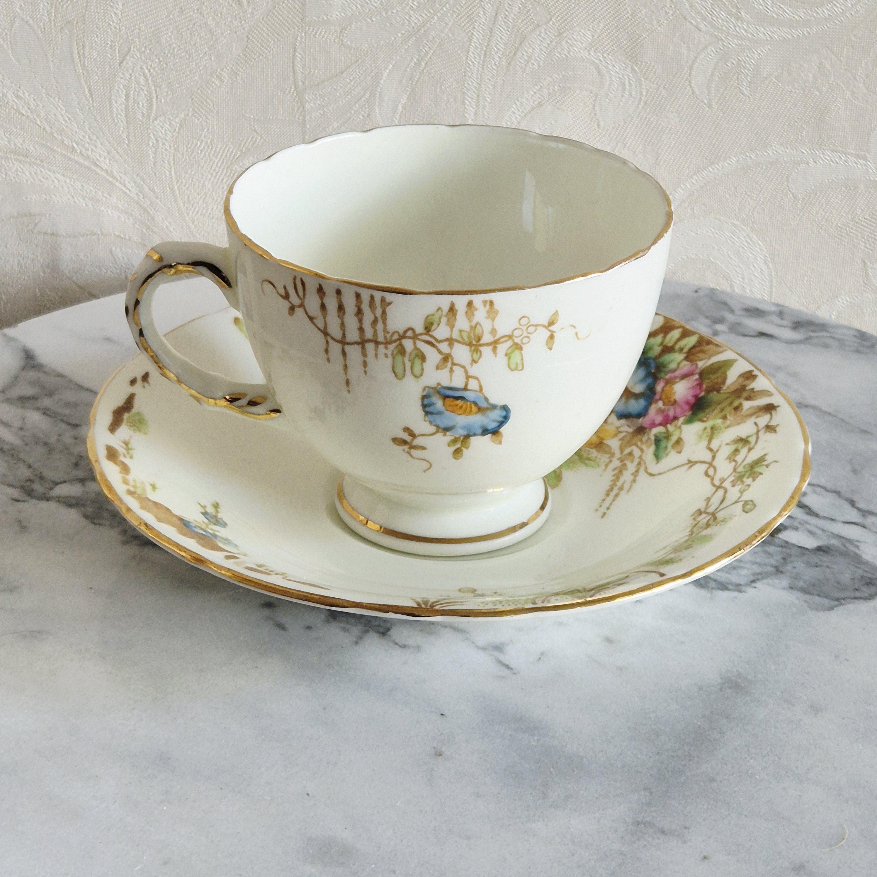 Cup and Saucer From Sutherland China, Made in England Decorated