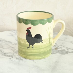 koffiemok inhoud 200ml - van Zeller Keramik met het klassieke Haan & Hen-motief - Vintage jaren 30.