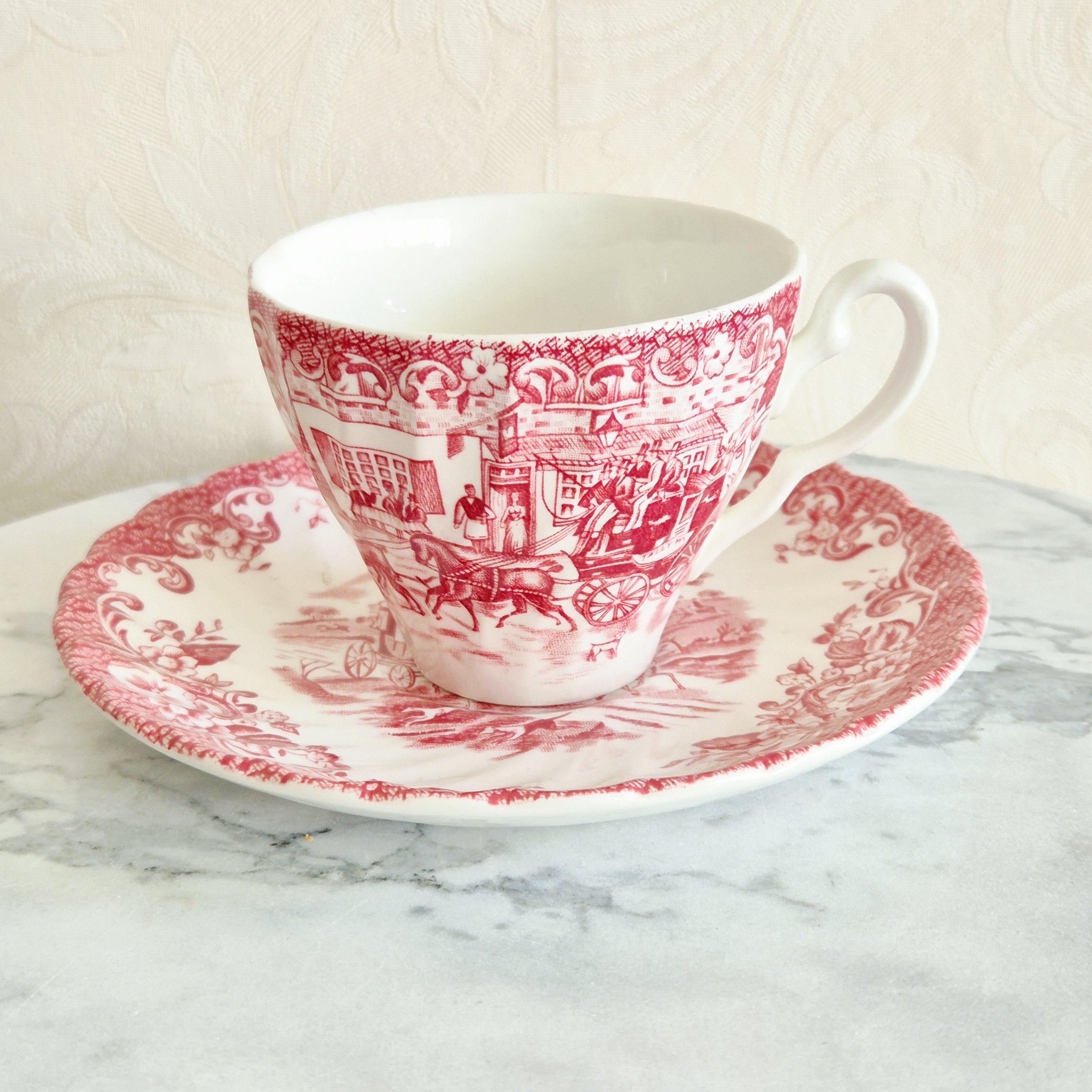 Johnson Brothers Red Coaching Scenes - Etsy