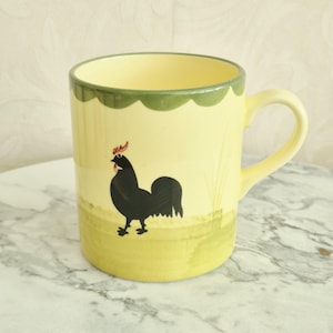 koffiemok inhoud 200ml - van Zeller Keramik met het klassieke Haan & Hen-motief - Vintage jaren 90.