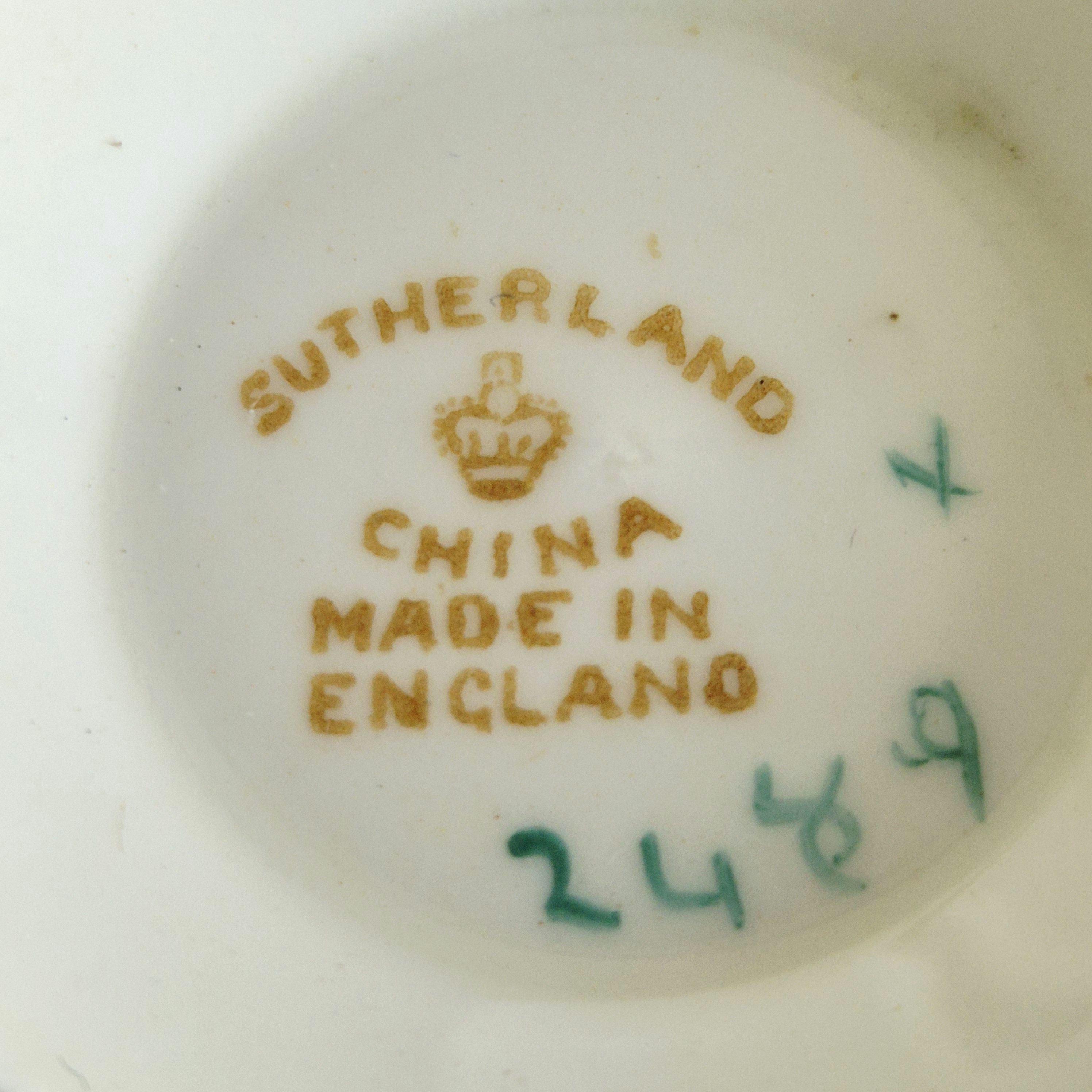 SUTHER LAND/イギリス サザーランド　スープチューリン&レードル Cup and Saucer From Sutherland China, Made in England Decorated