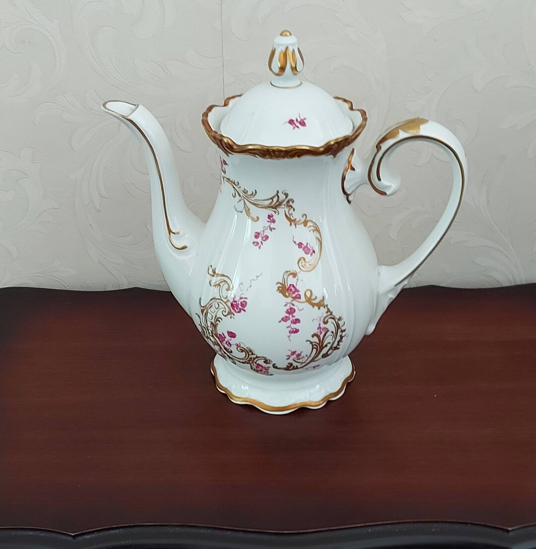 Coffee Pot of Reichenbach Fine China Made in GDR Decorated Etsy