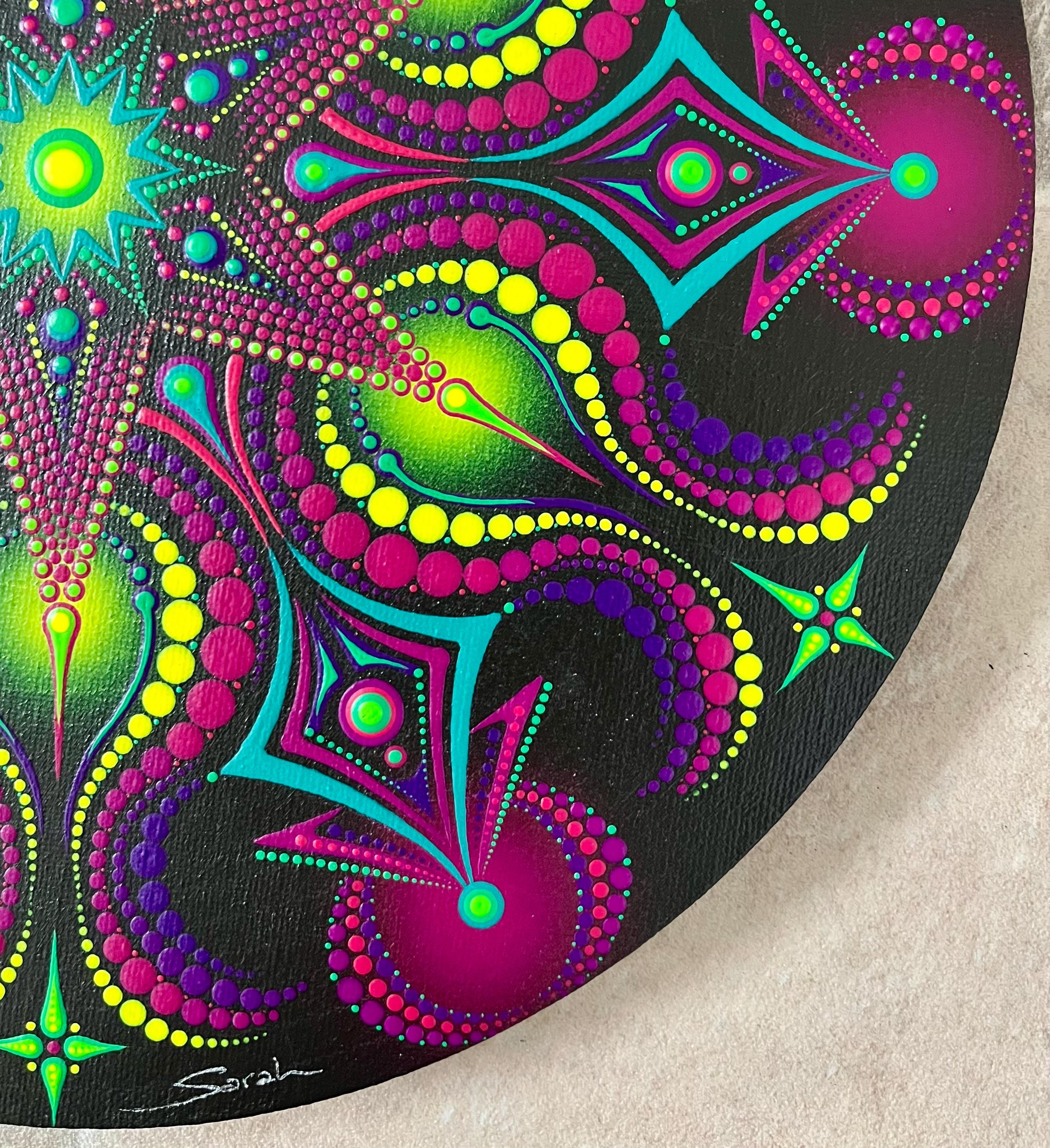 ブロッターアート サイケデリック マンダラ アイ UV Reactive Mandala