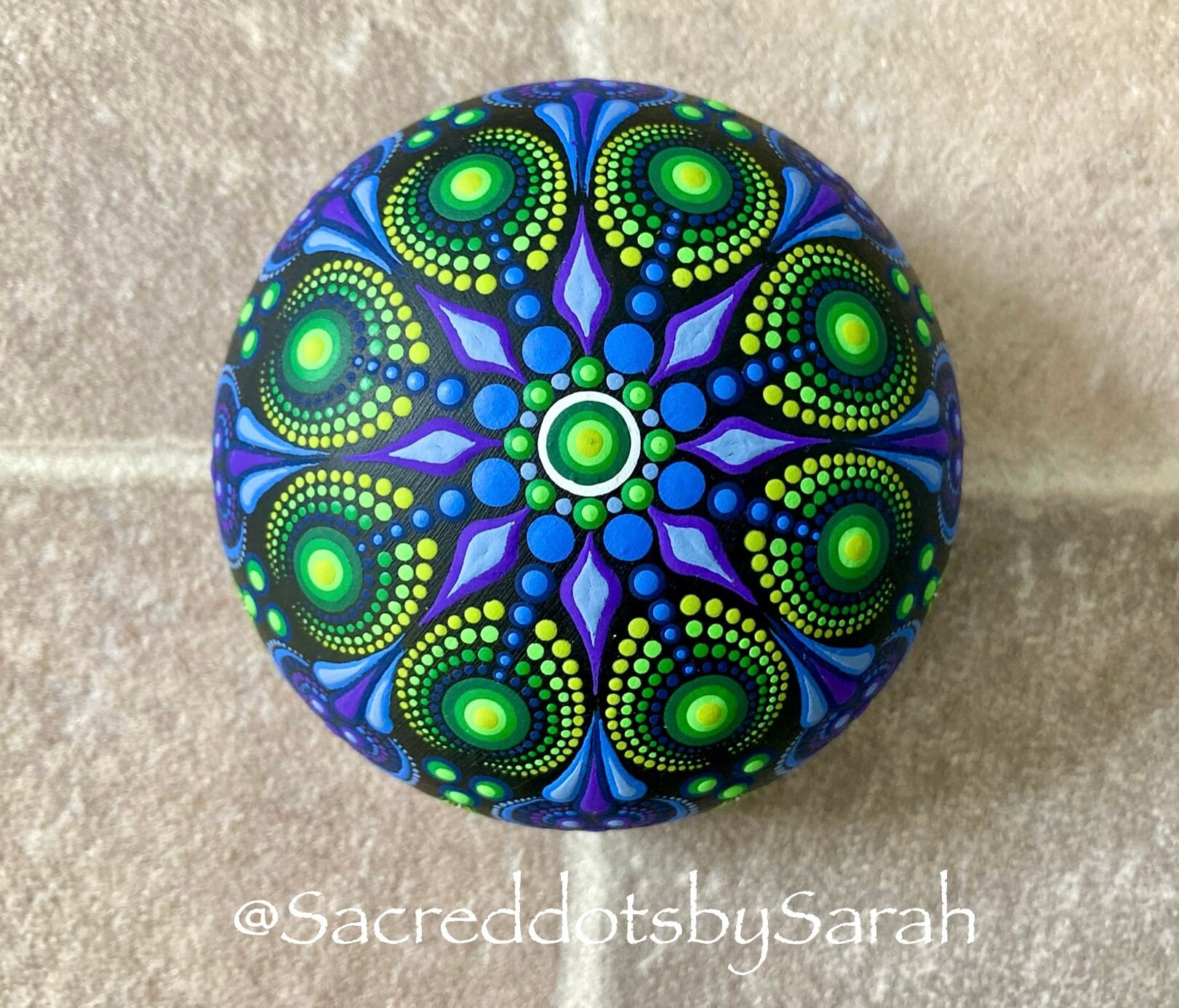 Hand Painted Dot Mandala Rock Painted Mandala Stone Mandala Dot ...