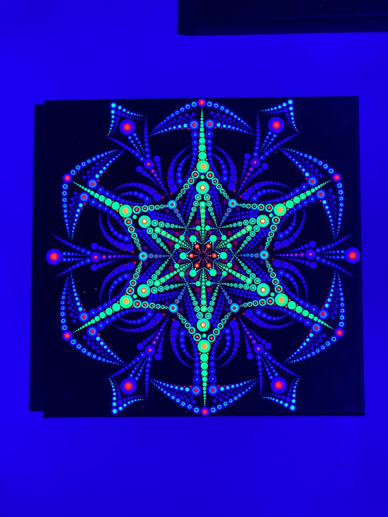 UV Dot Mandala Painting Glow in Black Light Dot Mandala Acrylic