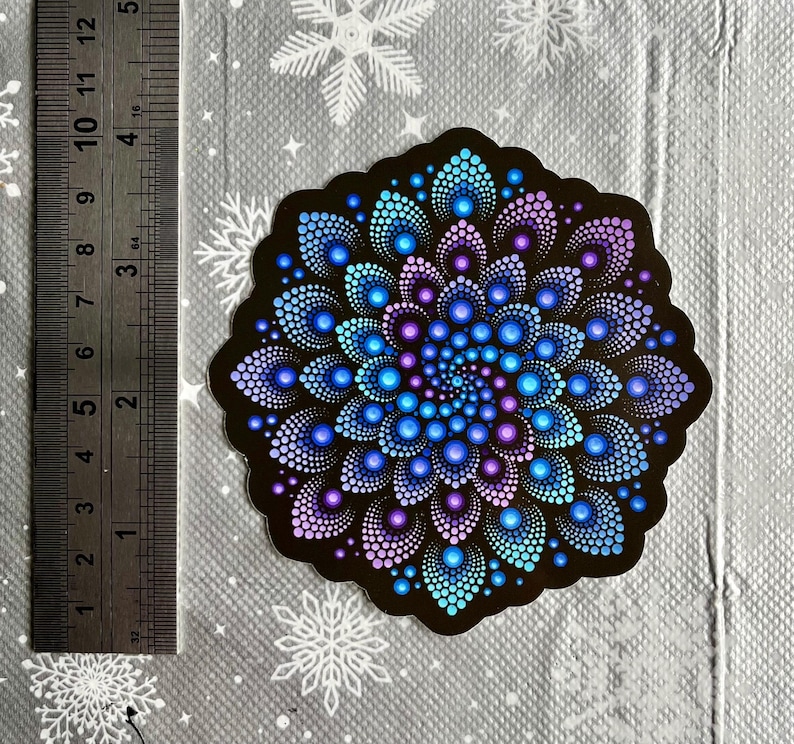 Large 10cm Blue and Purple Spiral Vinyl Sticker Mandala Weatherproof ...