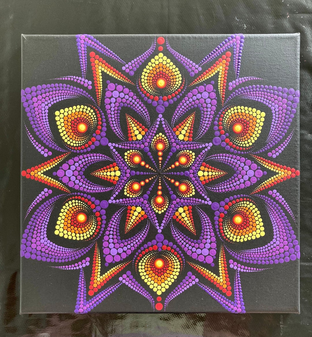 Bright and Mesmerising Dot Mandala Painting Original Dot Art Etsy
