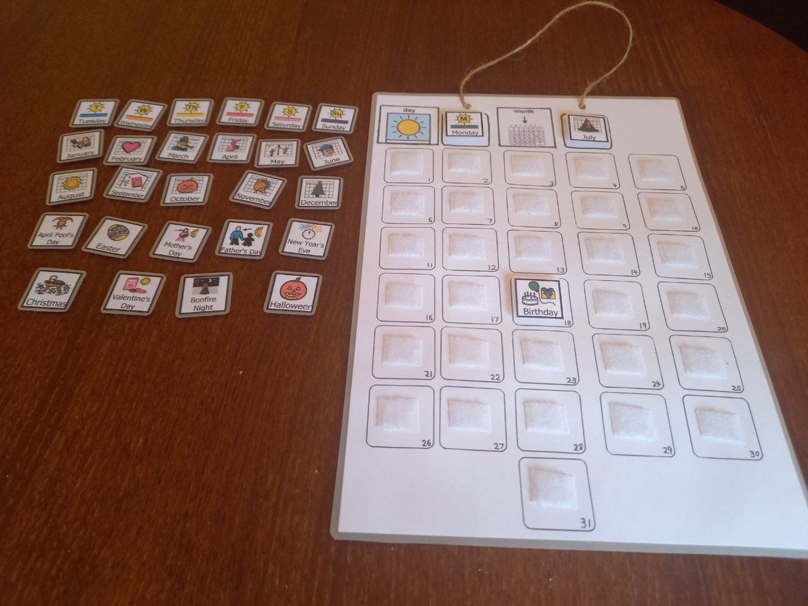wall-calendar-with-boardmaker-symbols-days-of-the-week-etsy