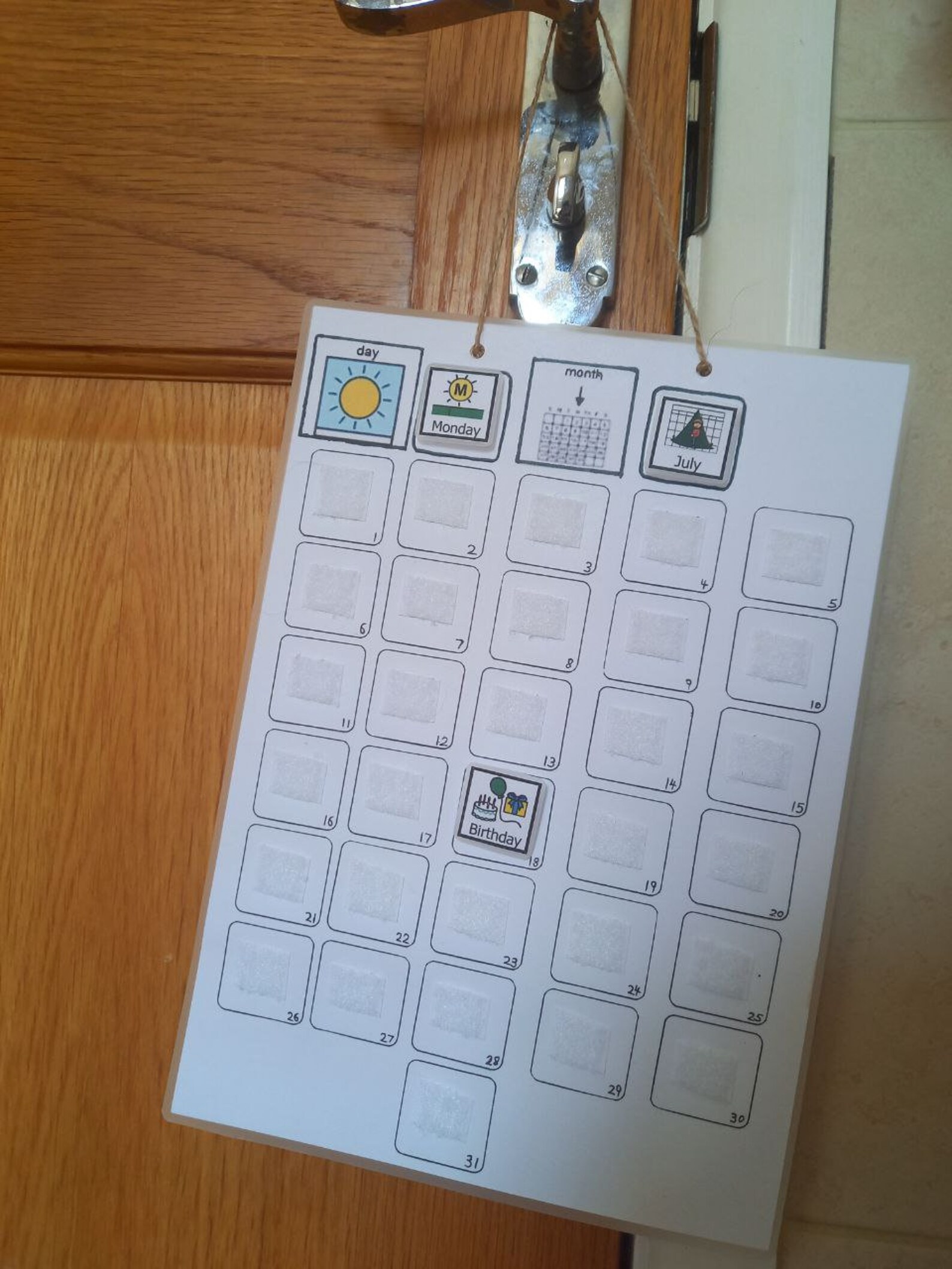 Wall Calendar with Boardmaker Symbols Days of the week & Etsy