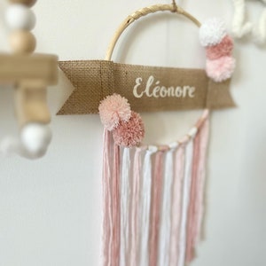 Personalized baby first name dream catcher for customizable birth gift or for baby boy or girl room decoration image 3