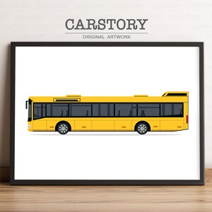 Yellow City Bus Print Nursery Prints Vehicles Nursery Art Transportation Decor Kid Room Decor Classroom Wall Art Car Printable Bus Print