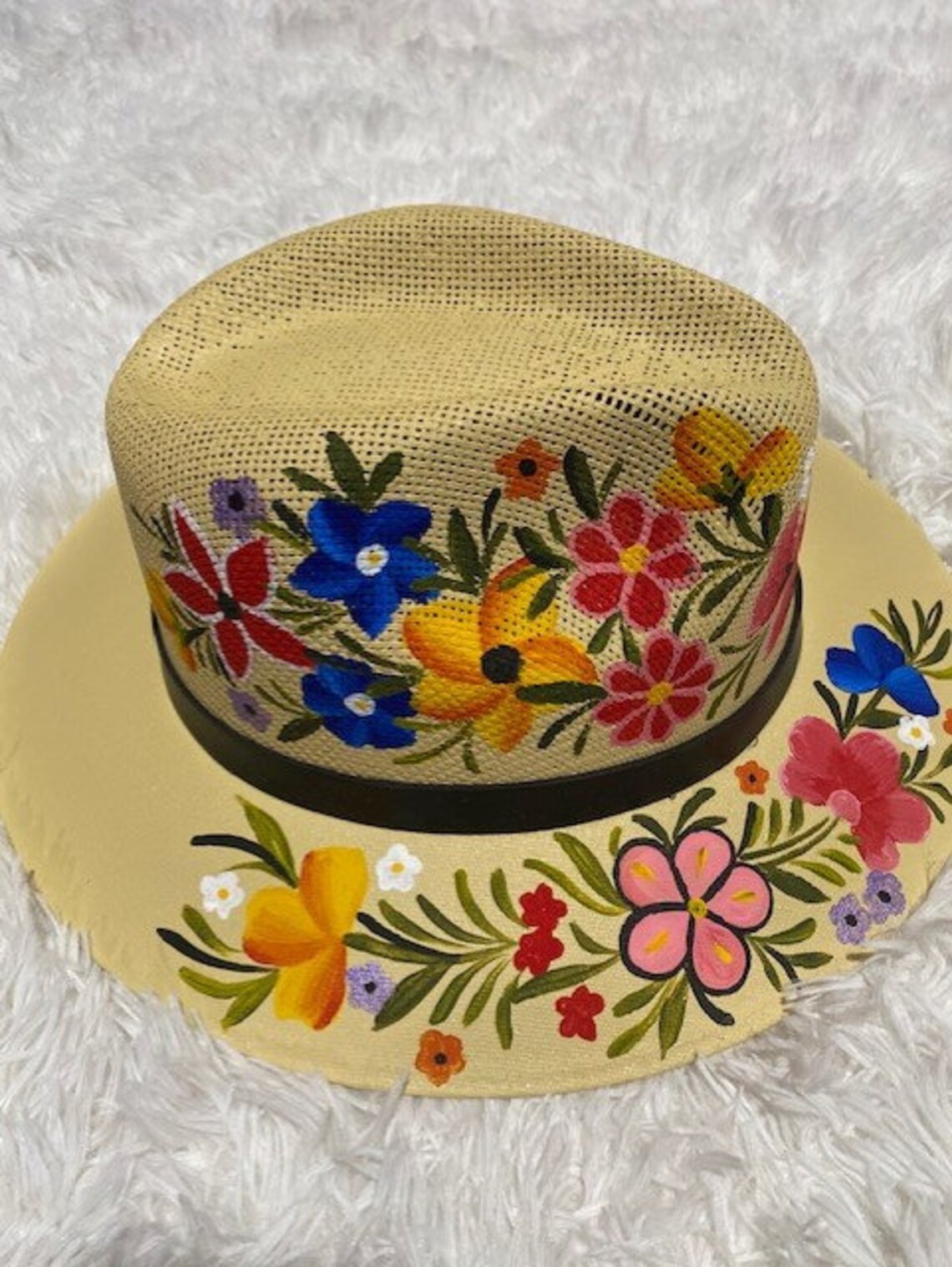 Hand Painted Hat/fedorasombrero Artesanal Etsy