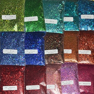 Buy 2 and Get 1 Free! - Chunky Holographic Glitter - 22 Different Colours - 10g, 20g for 50grams