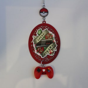 Gamer ketting, videogame ketting, controller ketting, paddestoel ketting, Pocket Monster ketting, One Up ketting, Speler1: "Gamer Love"