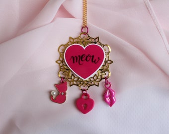 Kitten Necklace, Cat Necklace, Kitten Valentine, Cat Valentine, Valentine's Day Necklace, Meow Necklace, Meow Valentine: "Kitten Love"