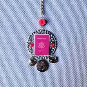 Retirement Necklace, Happy Retirement Necklace, Good Luck Necklace, Bon Voyage Necklace, Jet Setter Necklace,   : &quot;Happy Retirement Love&quot;