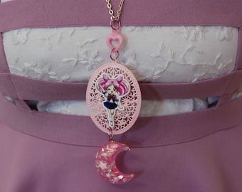 Kawaii Pink Aesthetic Sailor Moon Anime Celestial Girl: "Rini Love"