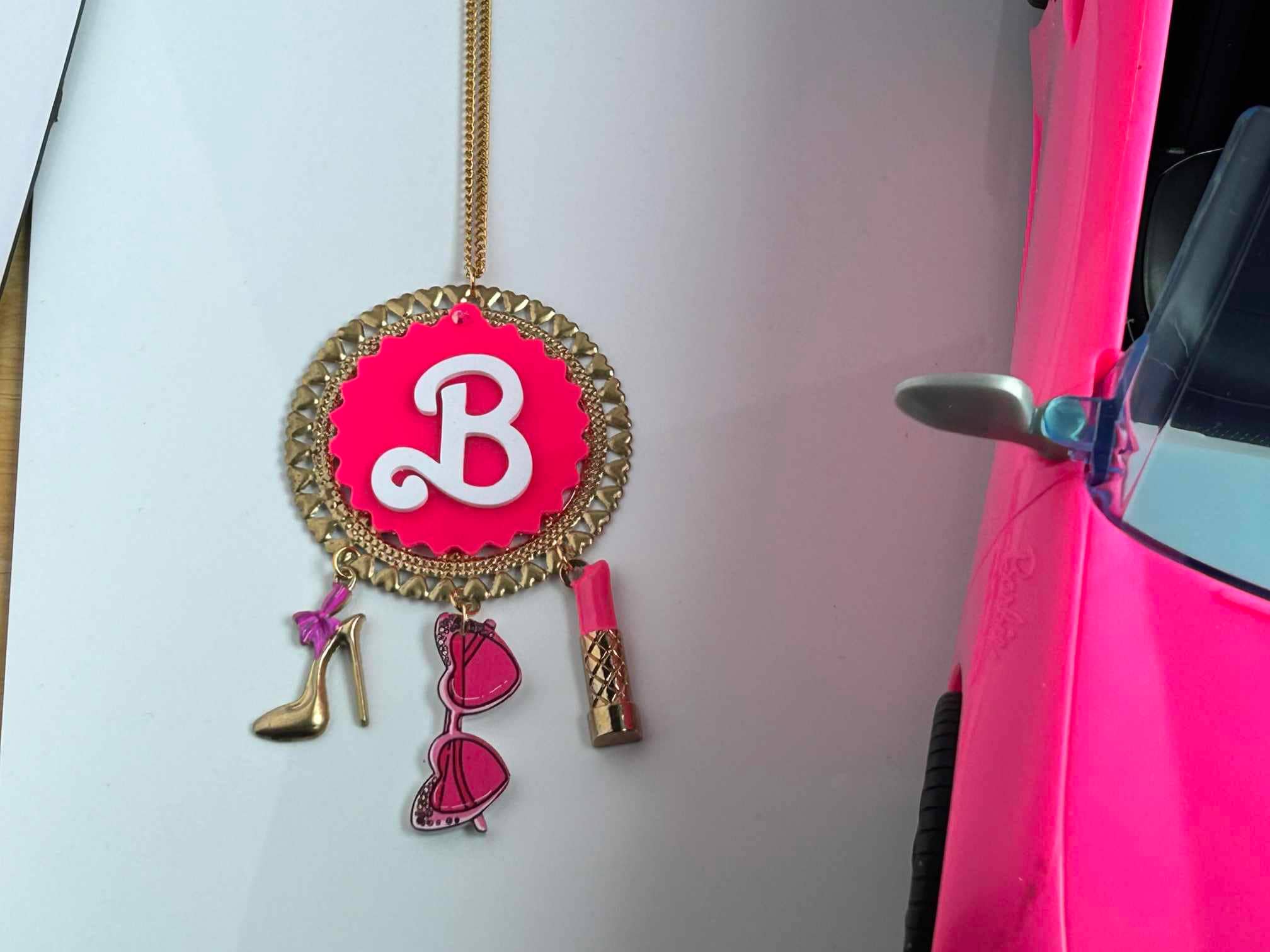Kawaii Pink Barbie Necklace Classic Barbie Head Pendant Necklace for Girls  Clothes Matching Jewelry Accessories Gifts