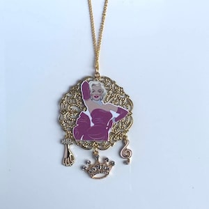 Diamond Doll Necklace, Marilyn Necklace, Monroe Necklace, Gold Necklace, Pink Necklace, Gentleman Prefer Blondes, Music: &quot;Diamond Doll Love&quot;