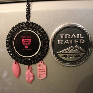 Four Wheel Necklace, Car Girl Jewelry, Car Girl Necklace, Pink Car Necklace, Off Road Jewelry, Mudding Jewelry: &quot;Four Wheeling Love&quot;