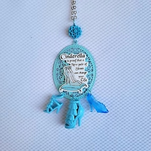 Glass Slipper Necklace, True Love Jewelry, So This Is Love Pin, Fairy Godmother Magnet, Bibbidi-Bobbidi-Boo Brooch: &quot;New Shoes Love&quot;