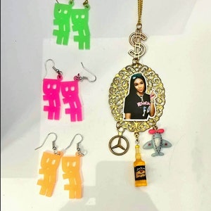 Saweetie Necklace, BFF Earrings, Saweetie Earrings, BFF Earrings, Doja Cat Earrings, Doja Cat Necklace, Hip Hop Necklace: &quot;Saweetie Love&quot;