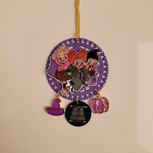 Magical Sister Necklace, Chibi Witch Necklace, Chibi Halloween Necklace, Kawaii Halloween, Purple Halloween Necklace: &quot;Magical Sisters Love&quot;