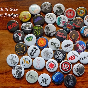 Punk Heavy Metal Hard Rock pinback button pins, Band Pins, Music Pins, DIY  Pins 25mm