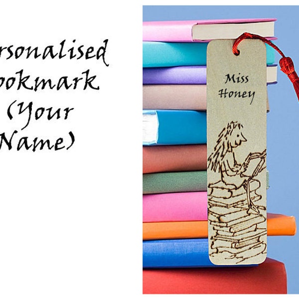 Personalised Matilda Inspired - Hand Engraved Wooden bookmark -   Teacher's Gift Idea