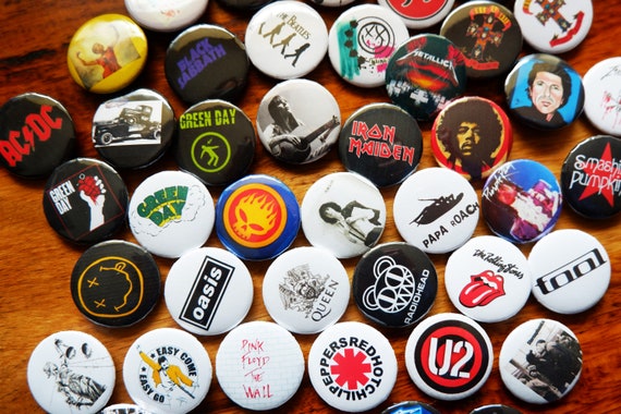 20 x Heavy Rock Bands BUTTON PIN BADGES 25mm 1 INCH | Various Artists Metal